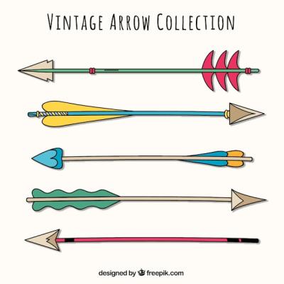 Ethnic Hand Drawn Arrows Vector Template – Free Download