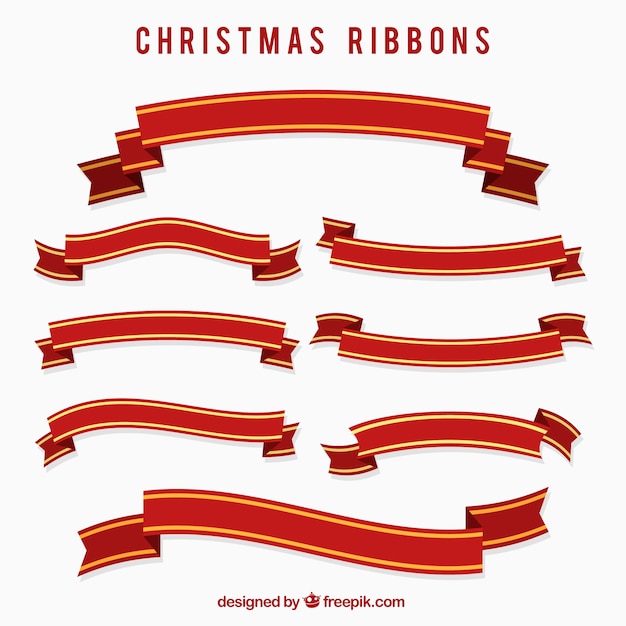 Elegant Red Christmas Ribbons – Free Download