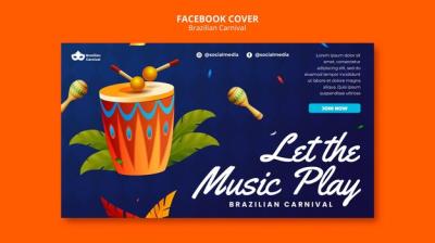 Brazilian Carnival Facebook Cover Template – Free Download