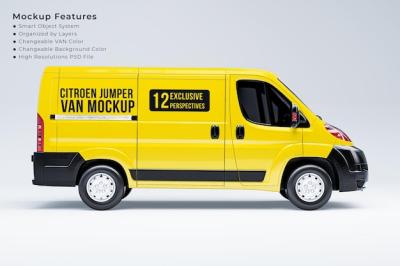 Citroen Jumper Van Mockup – Right Side View for Free Download