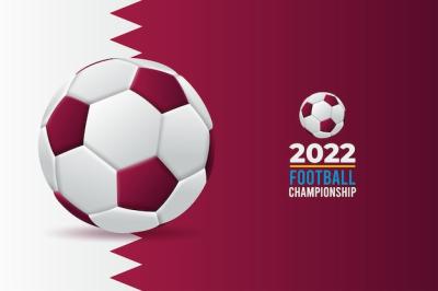 Football Ball Featuring the National Flag of Qatar – Free Download