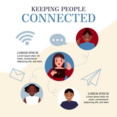 Connecting People Infographic in Hand Drawn Flat Design – Free Download