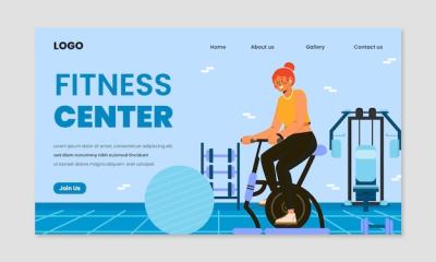 Flat Design Fitness Center Template – Free Download