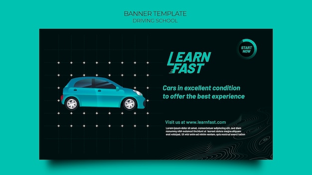 Driving School Banner Template – Free Download