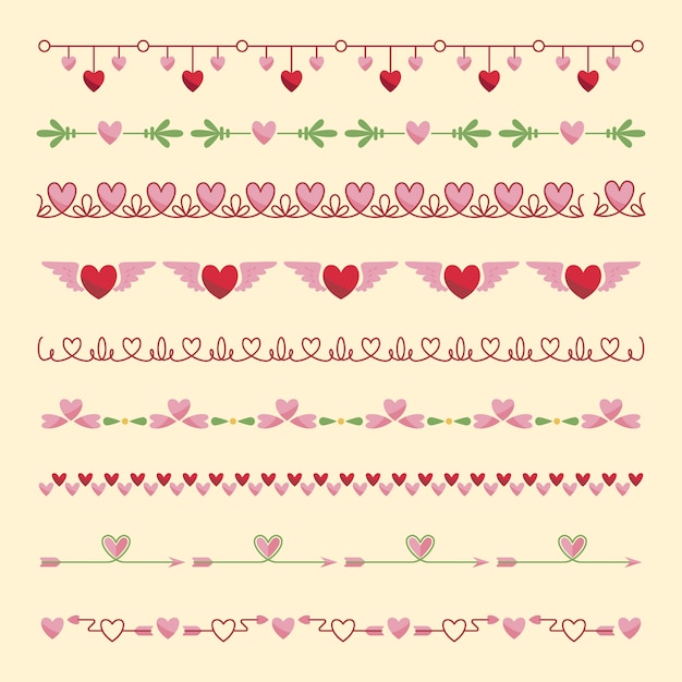 Hand Drawn Hearts Border and Frame – Free Download