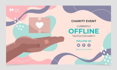 Hand Drawn Charity Event Twitch Background Template – Free Download