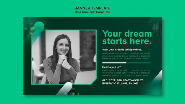 Corporate Career Gradient Banner Template – Free Download