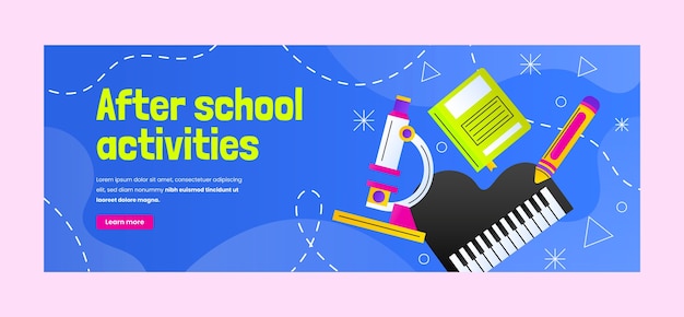 Gradient After-School Activities Social Media Cover Template – Free Download