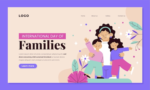 Landing Page Template for International Day of Families – Free Download