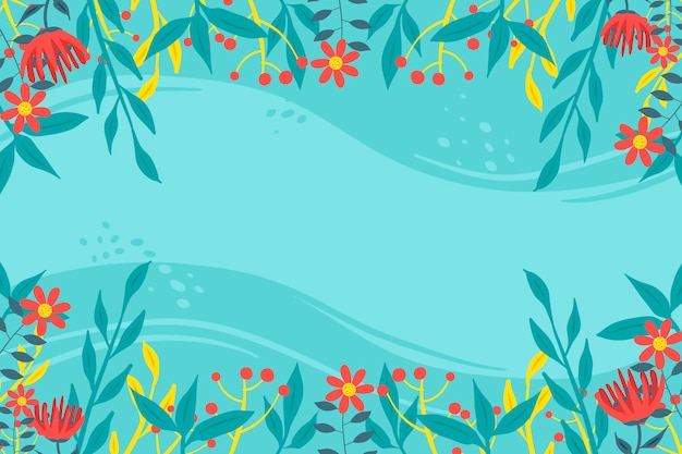 Flat Style Abstract Floral Background for Free Download