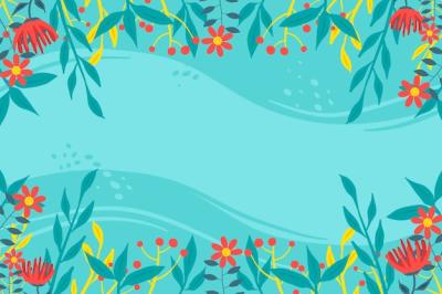 Flat Style Abstract Floral Background for Free Download