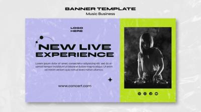 Live Music Show Square Banner Template – Free Download