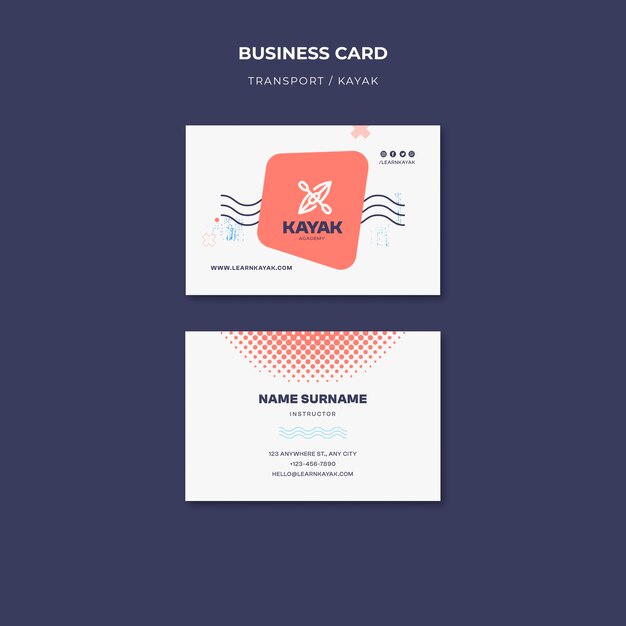 Kayak Transport Business Card Design – Free Download