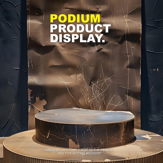 Podium Stage Display Mockup for Product Presentation – Free Download