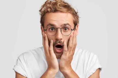 Frightened European Man Expressing Fear and Despair – Free Stock Photo, Download Free Stock Photo