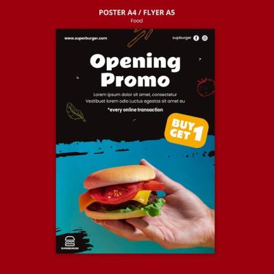 Delicious Burger Promo Poster Template – Free Download