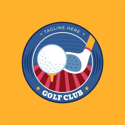 Hand-Drawn Flat Design Golf Logo – Free Download