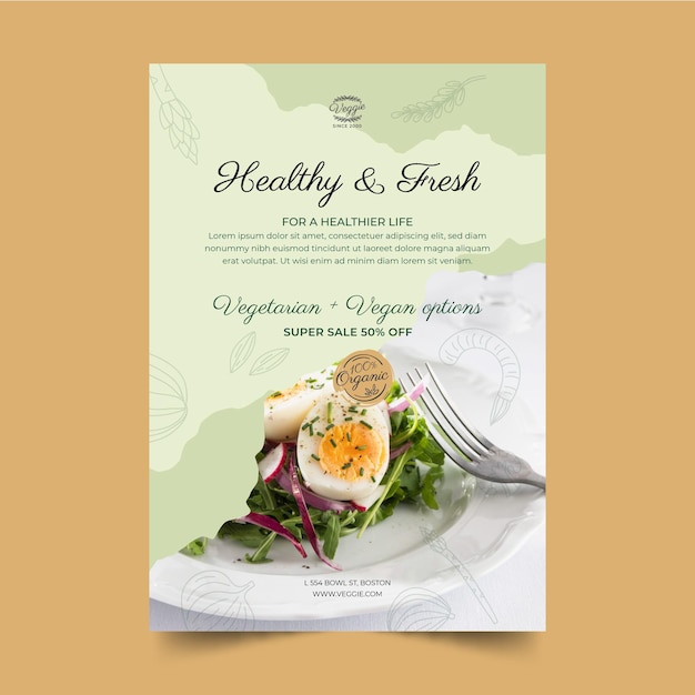 Healthy Restaurant Vertical Flyer Template – Free Download