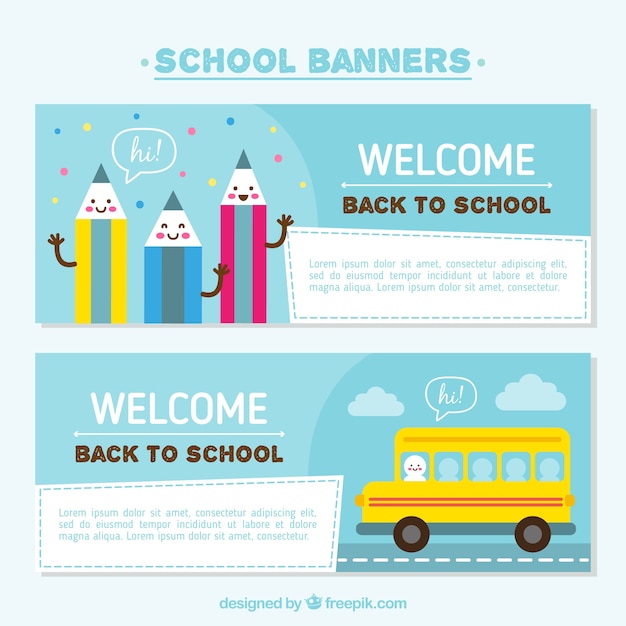 Banners of Friendly School Materials – Free to Download