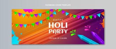 Realistic Holi Social Media Cover Template – Free to Download