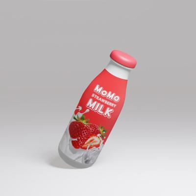 3D Mockup of Strawberry Milk Bottle – Free Download