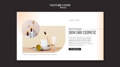 Beauty and Cosmetics YouTube Cover Template – Free to Download