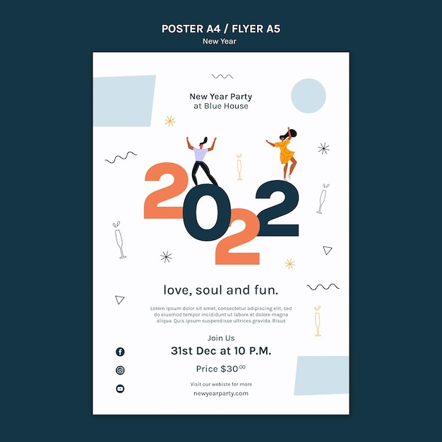 New Year Print Template for Your Projects – Free Download