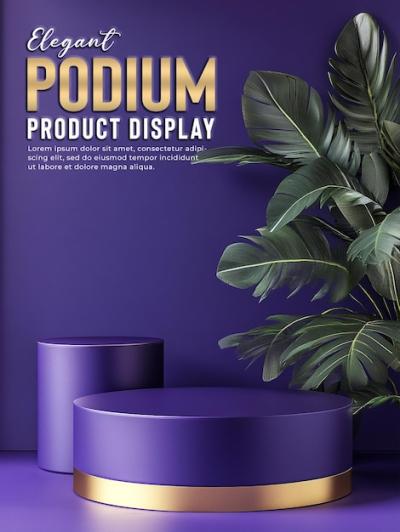 Elegant and Luxury Podium Product Display Scene Mockup – Free to Download