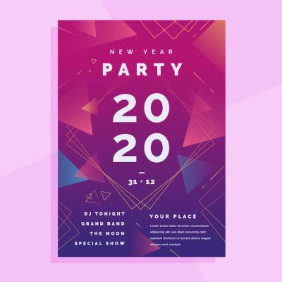 Abstract New Year 2020 Party Flyer – Free Download