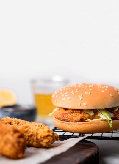 Fried Chicken Pieces and Burger – Free Download