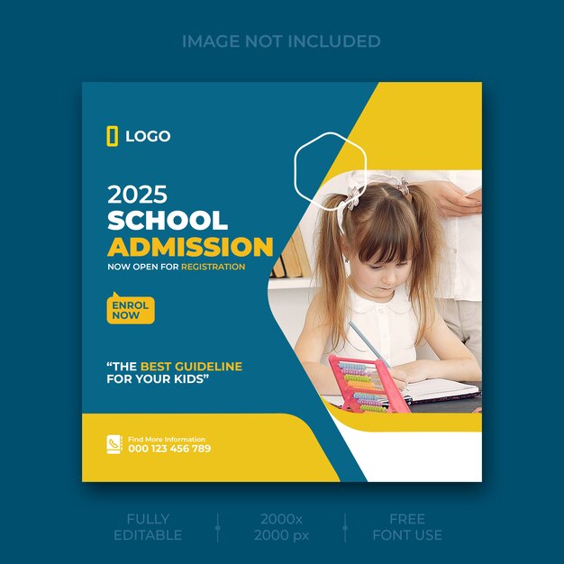 School Admission Social Media Post Template – Free to Download