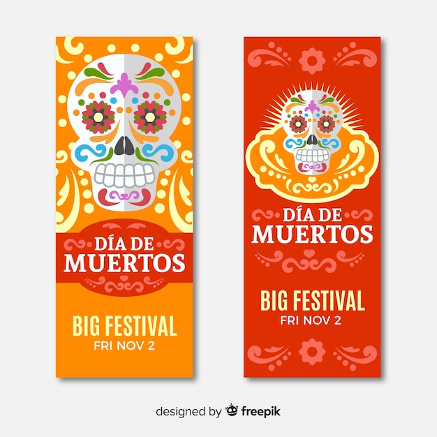 Dia de Muertos Banners – Free Download for Stunning Vector Templates