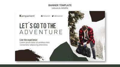 Horizontal Banner Template for Nature Exploration and Leisure – Free Download