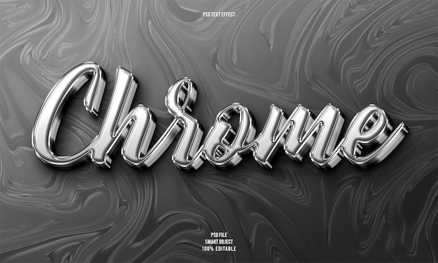 Chrome 3D Editable Text Effect – Free Download