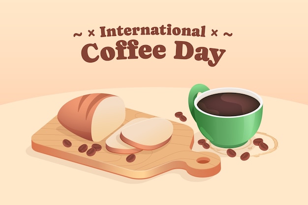 International Coffee Day Celebration Flat Background – Free Download