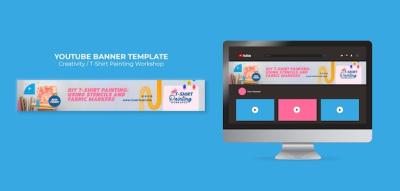 Creativity YouTube Banner Template Set – Free Download