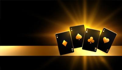 Glowing Golden Paying Cards Casino Background – Free Download