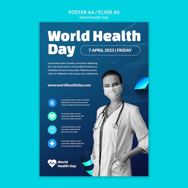 Gradient World Health Day Poster Template – Free Download