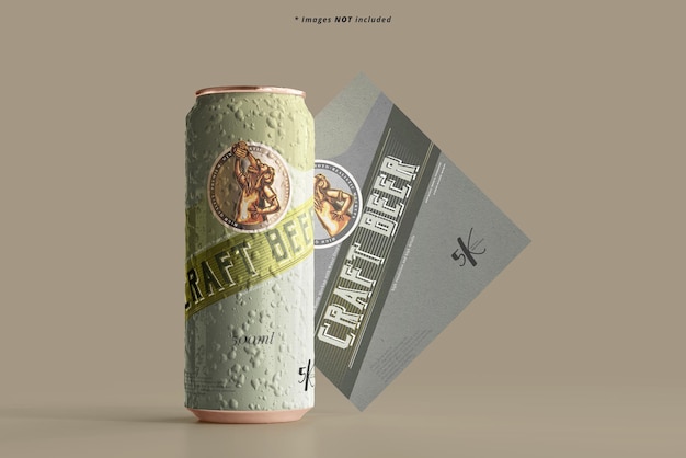 Large Sleek Beer Can Mockup with Condensation Effect – Free Download