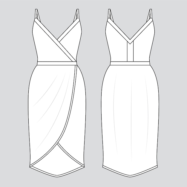 Hand Drawn Dress Outline Illustration – Free Download