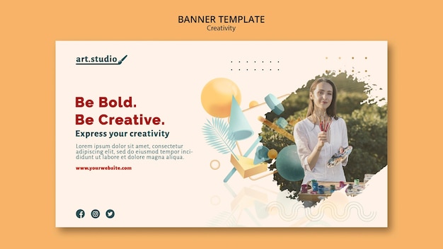 Creativity Banner Template Featuring Stunning Photos – Free Download