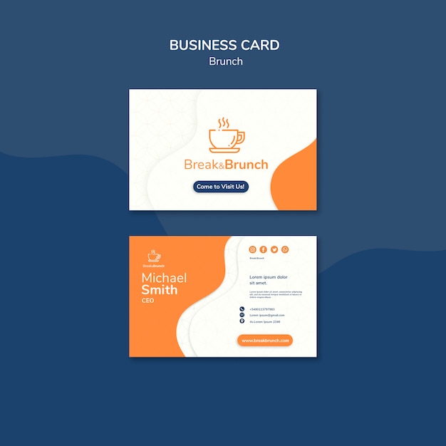 Brunch Theme Business Card Template – Free Download