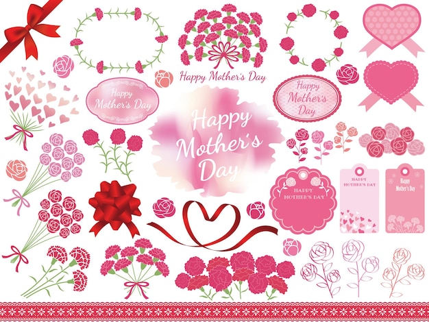 Mother’s Day Vector Design Element Set – Free Download