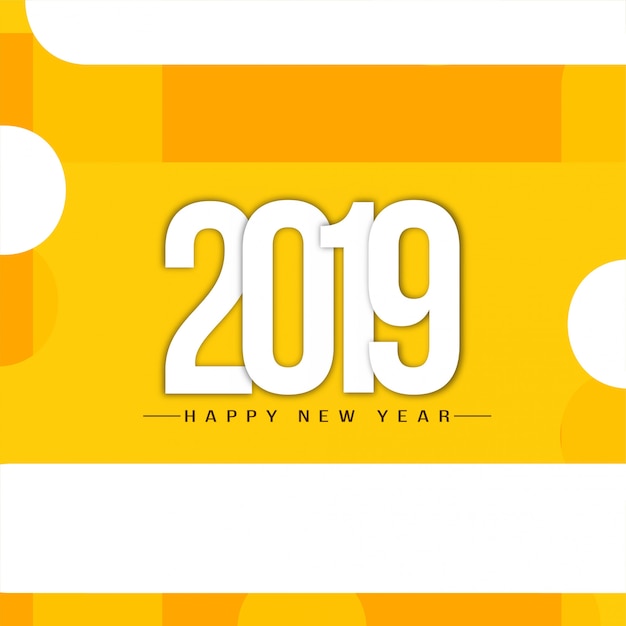 Elegant Happy New Year 2019 Greeting Background – Free Download