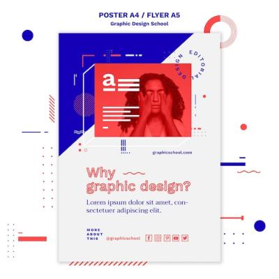 Graphic Design School Concept Poster Template – Free Download