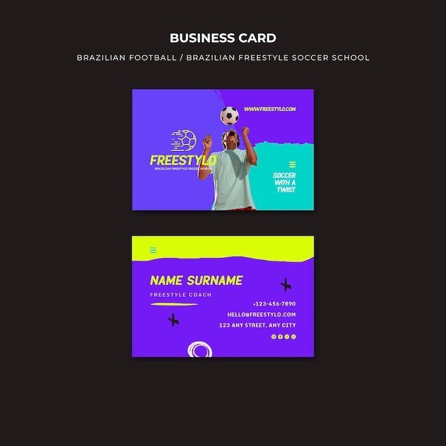 Brazilian Football Business Card Template – Free Download