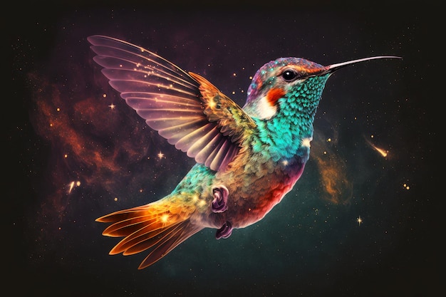 Hummingbird in Flight – Stunning Generative AI Artwork for Free Download