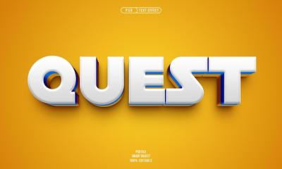 Editable 3D Text Effect for Quest – Download Free Stock Photo