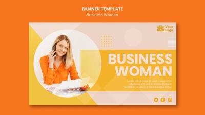 Business Woman Concept Banner Template – Free to Download