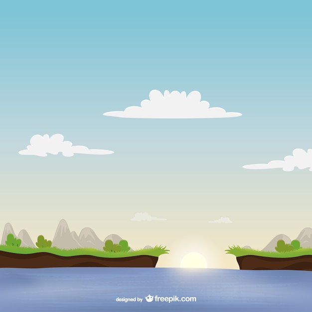 Sea Landscape Vector – Free Download for Stunning Design Projects